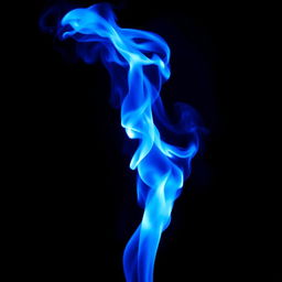 A mesmerizing visual of swirling blue flames, casting a mystical glow in a dark environment