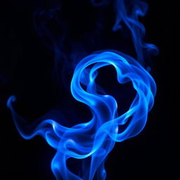 A mesmerizing visual of swirling blue flames, casting a mystical glow in a dark environment