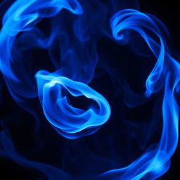A mesmerizing visual of swirling blue flames, casting a mystical glow in a dark environment
