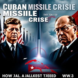 A gripping YouTube thumbnail for a video titled 'Cuban Missile Crisis: How the USA and Soviet Union Almost Started WW3