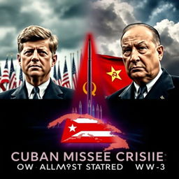 A gripping YouTube thumbnail for a video titled 'Cuban Missile Crisis: How the USA and Soviet Union Almost Started WW3