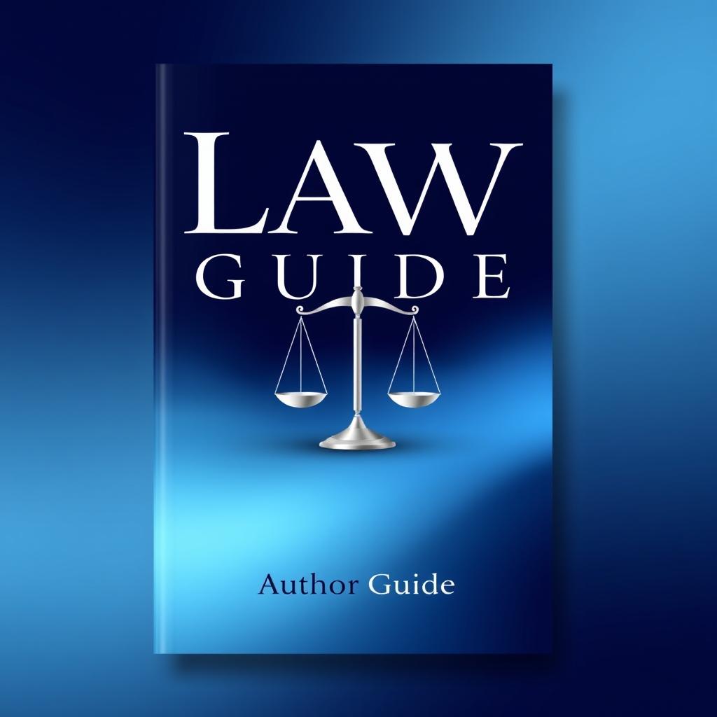 A sleek and modern book cover design for a title named "Law Guide"