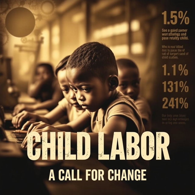 A powerful and evocative front page design for a child labor project