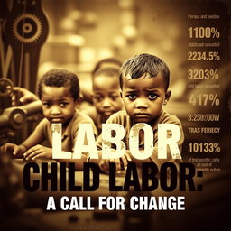 A powerful and evocative front page design for a child labor project
