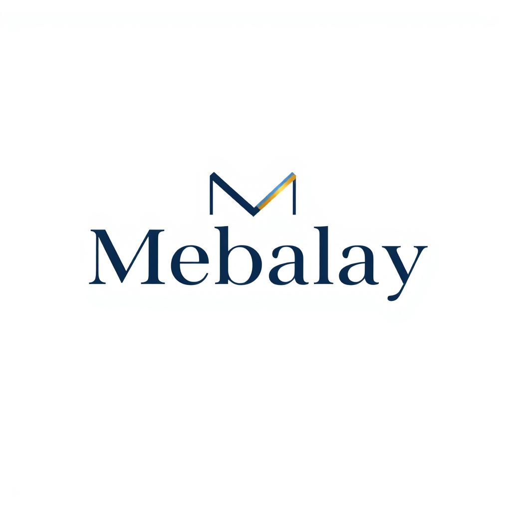 A modern and stylish logo design for the brand name 'Mebalay'