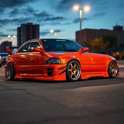 An impressive 2002 Subaru, expertly modified with a lowered stance and eye-catching wide wheels that enhance its sporty appearance