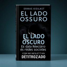 A visually striking book cover titled 'El Lado Oscuro de las Redes Sociales: Cómo Nos Están Destrozando'