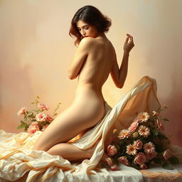 A nude female form elegantly posed in a classical art style