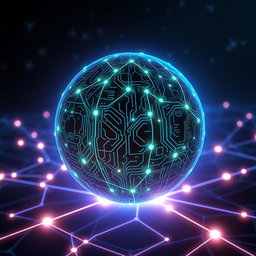 A detailed illustration of a node in a computer network, showcasing a high-tech design