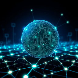 A detailed illustration of a node in a computer network, showcasing a high-tech design