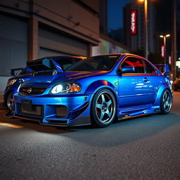 A modified 2003 Nissan Platina, showcasing an aggressive tuning style