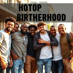 A powerful image representing brotherhood, showcasing a diverse group of men from various backgrounds standing together in solidarity