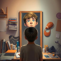 An artistic representation of the concept of puberty, focusing on the transition from childhood to adolescence