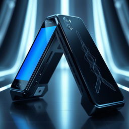 A triangular-shaped smartphone that elegantly forms a perfect square when viewed from a certain angle