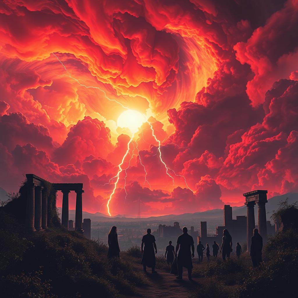 A dramatic and awe-inspiring scene representing the concept of the end of times