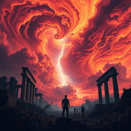 A dramatic and awe-inspiring scene representing the concept of the end of times