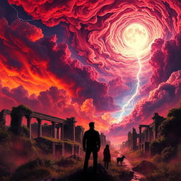 A dramatic and awe-inspiring scene representing the concept of the end of times