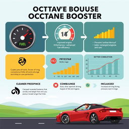 A detailed infographic showcasing the positive influences of using octane booster in cars