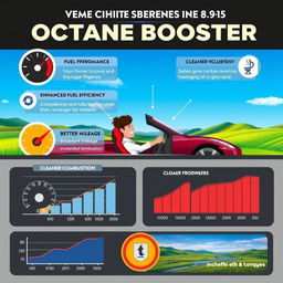 A detailed infographic showcasing the positive influences of using octane booster in cars