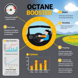 A detailed infographic showcasing the positive influences of using octane booster in cars