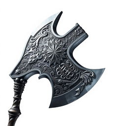 A detailed depiction of a Dwarven War Axe, showcasing intricate engravings and a sturdy, ornate handle