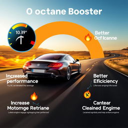 A visually appealing infographic showcasing the positive influences of using octane booster in cars