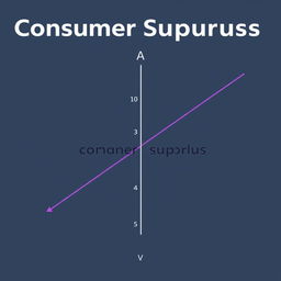 A detailed and scientific illustration depicting consumer surplus, featuring a clear and accurate graph