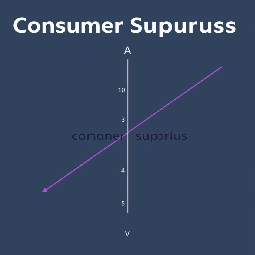 A detailed and scientific illustration depicting consumer surplus, featuring a clear and accurate graph