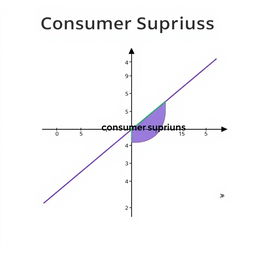 A detailed and scientific illustration depicting consumer surplus, featuring a clear and accurate graph
