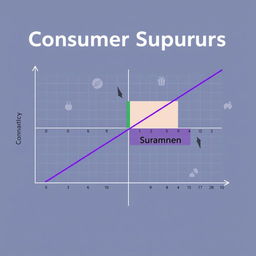 A detailed and scientific illustration depicting consumer surplus, featuring a clear and accurate graph