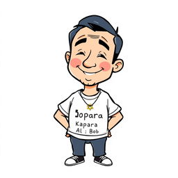 A simple, charming cartoon drawing of Bob the food critic