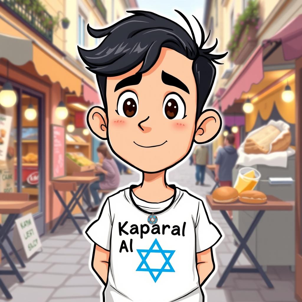 A cartoon illustration of a young French food critic named Bob