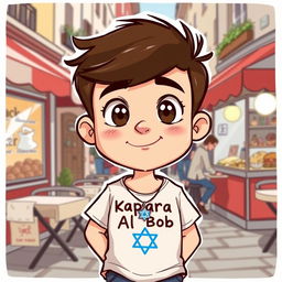 A cartoon illustration of a young French food critic named Bob