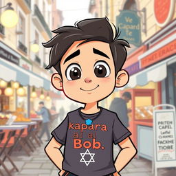 A cartoon illustration of a young French food critic named Bob