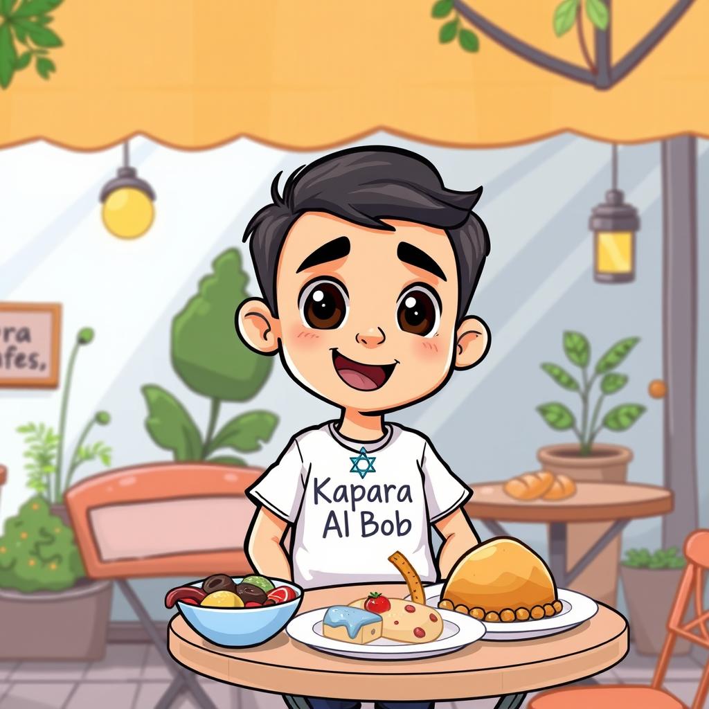 A cartoon illustration of a young French food critic named Bob
