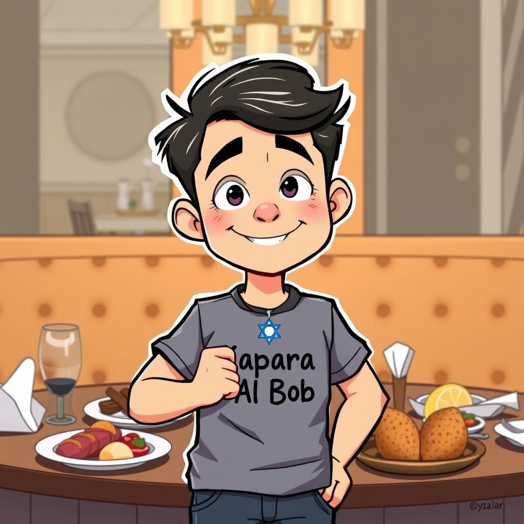 A cartoon of a 21-year-old French food critic named Bob