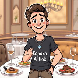 A cartoon of a 21-year-old French food critic named Bob