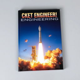A striking book cover for 'ROCKET ENGINEERING' featuring an intense scene of a rocket launch