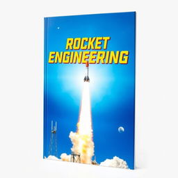 A dynamic book cover featuring the title 'ROCKET ENGINEERING' prominently displayed at the top in bold, futuristic typography