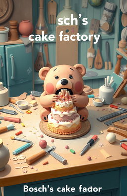 A messy kitchen table filled with various baking tools and utensils scattered around