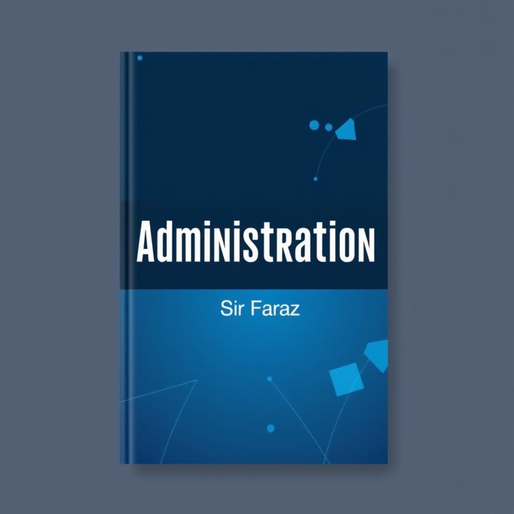 A full size book cover design for the title 'Administration' by Sir Faraz, published in 2025