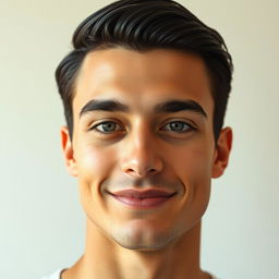 A portrait of a 20-year-old Italian man with striking features