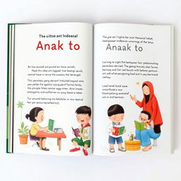 Sampul buku berjudul '7 Pembiasaan Anak Indonesia Hebat' oleh Rina Sugiartinengsih dkk, menampilkan latar belakang dengan ilustrasi sebuah sekolah yang cerah dan ramah anak, serta suasana rumah yang hangat