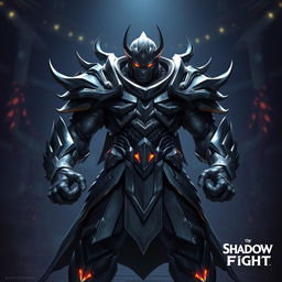 A powerful and intimidating figure clad in dark, metallic armor, evoking a sense of strength and resilience