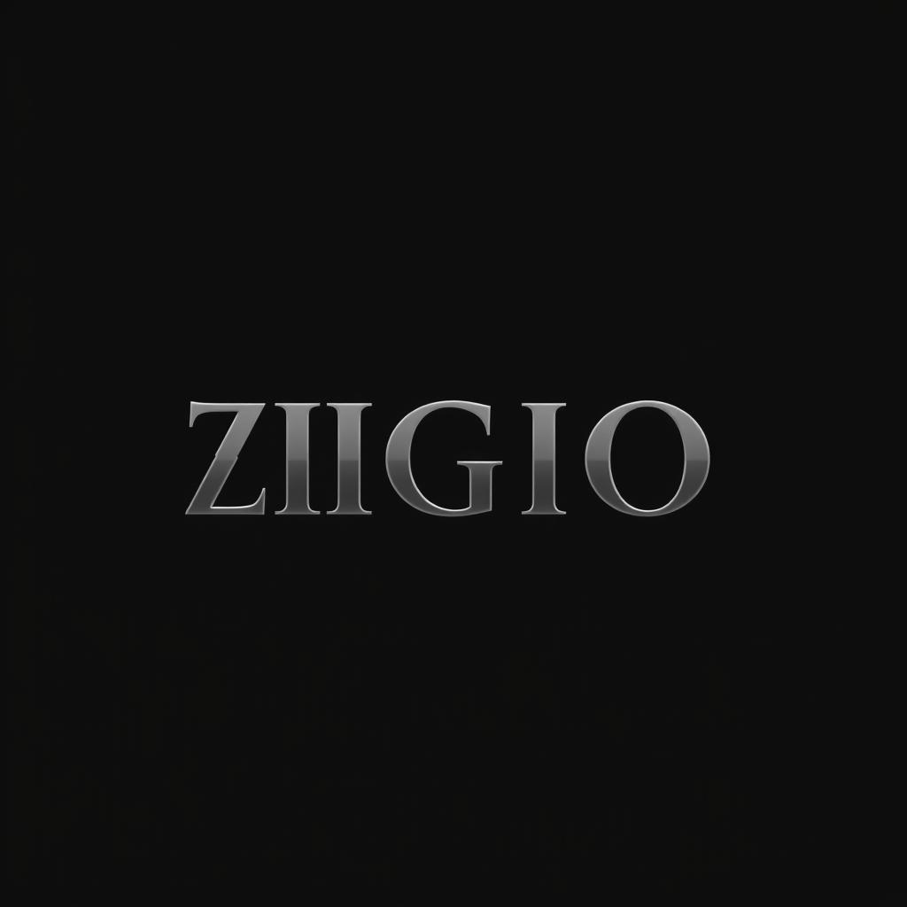 A bold, sharp font displaying the word 'ZIGIO' prominently in the center of the image against a solid black background