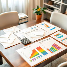 An organized personal finance system focused on household budgeting, showcasing categories like fixed expenses, variable expenses, and a cash envelope budgeting system