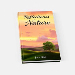 A beautifully designed book cover featuring a serene landscape of rolling hills at sunset