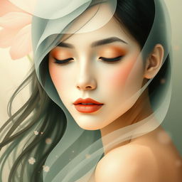 An artistic and abstract representation of femininity, focusing on the beauty and essence of womanhood
