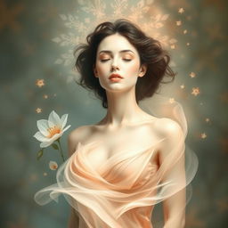 An artistic and abstract representation of femininity, focusing on the beauty and essence of womanhood