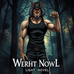 A visually striking light novel cover featuring a tall, muscular werewolf alpha male